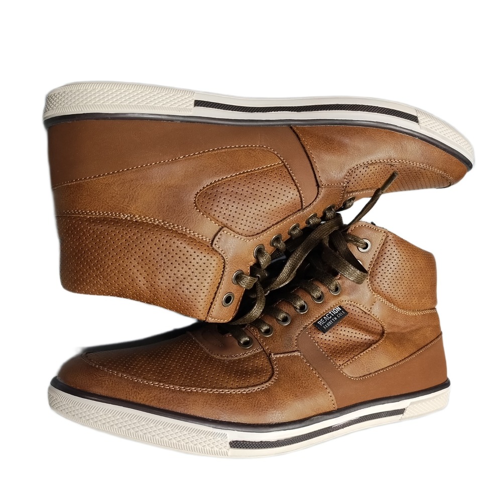 Kenneth Cole Reaction Highest Crown Sneakers Mens Size 10M Brown Mid Top Lace Up